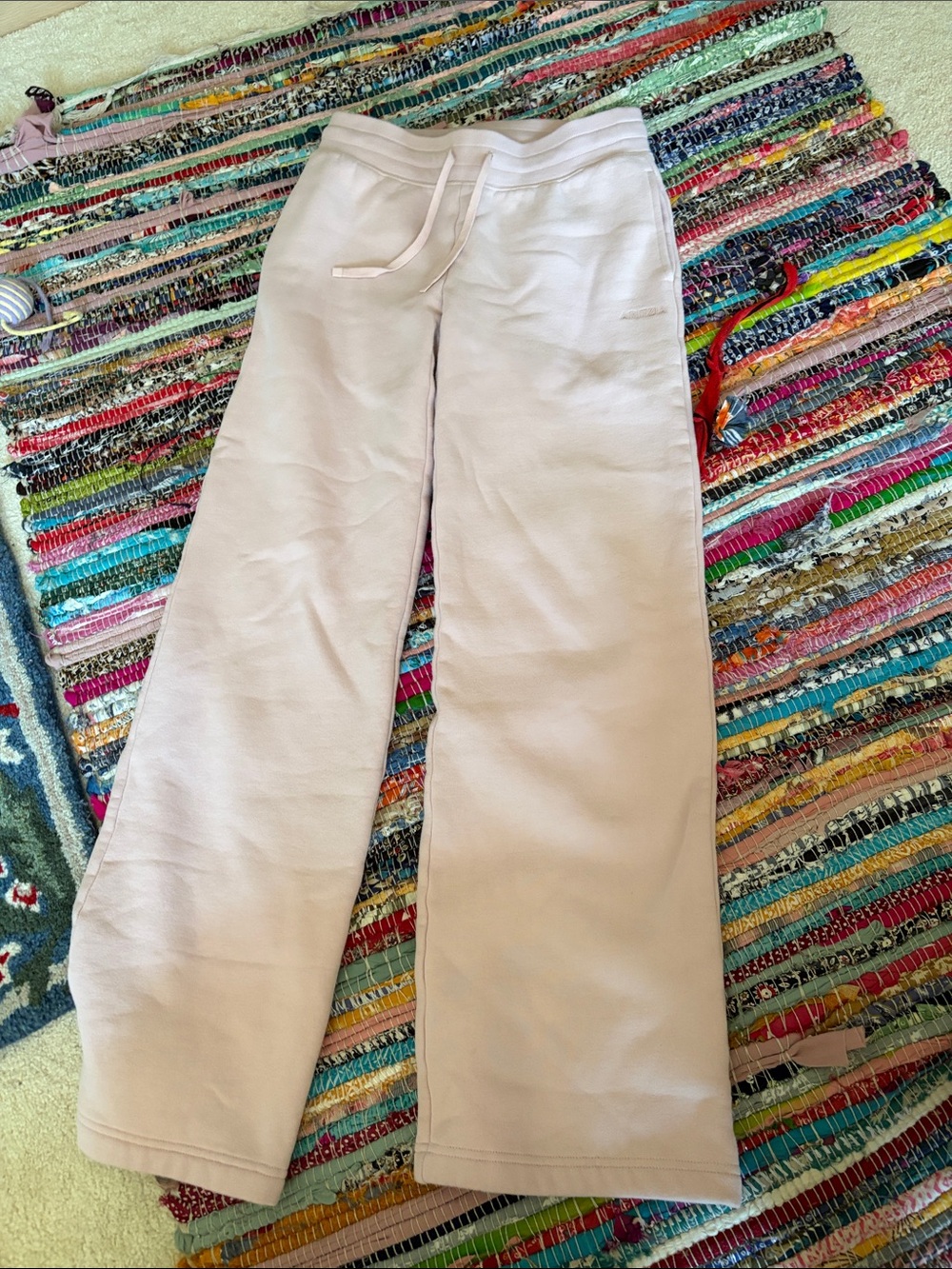 Aritzia Wide-Leg Drawstring Sweatpants — Light Pink